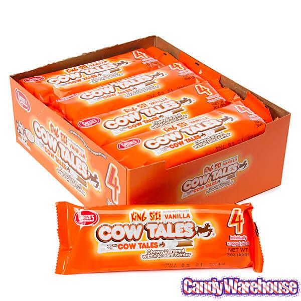 Goetze's Cow Tales Caramel & Cream Sticks King Size Packs: 20-Piece Box - Candy Warehouse