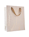 Leaf Design Golden 12.5"X10.25"X4.75" Gift Bags 12 Pack