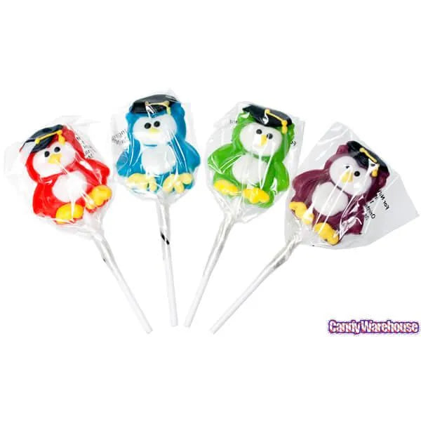 Graduation Owl Lollipops: 12-Piece Box | Candy Warehouse