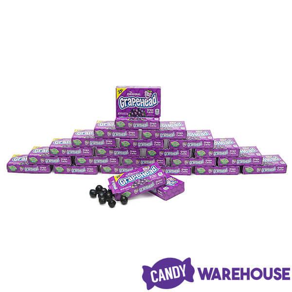 Grapehead Candy Mini Packs: 24-Piece Box - Candy Warehouse