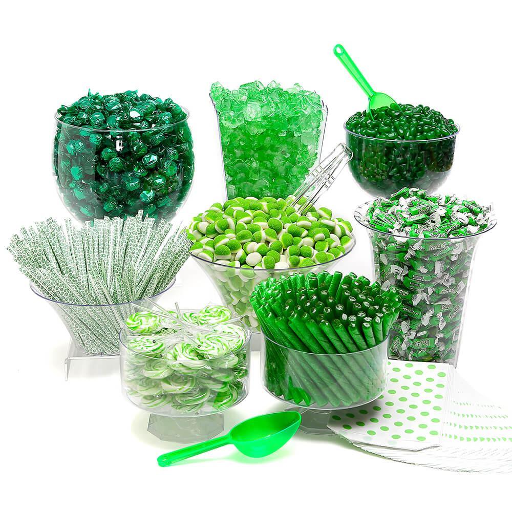 Green Candy Buffet Kit: 25 to 50 Guests - Candy Warehouse