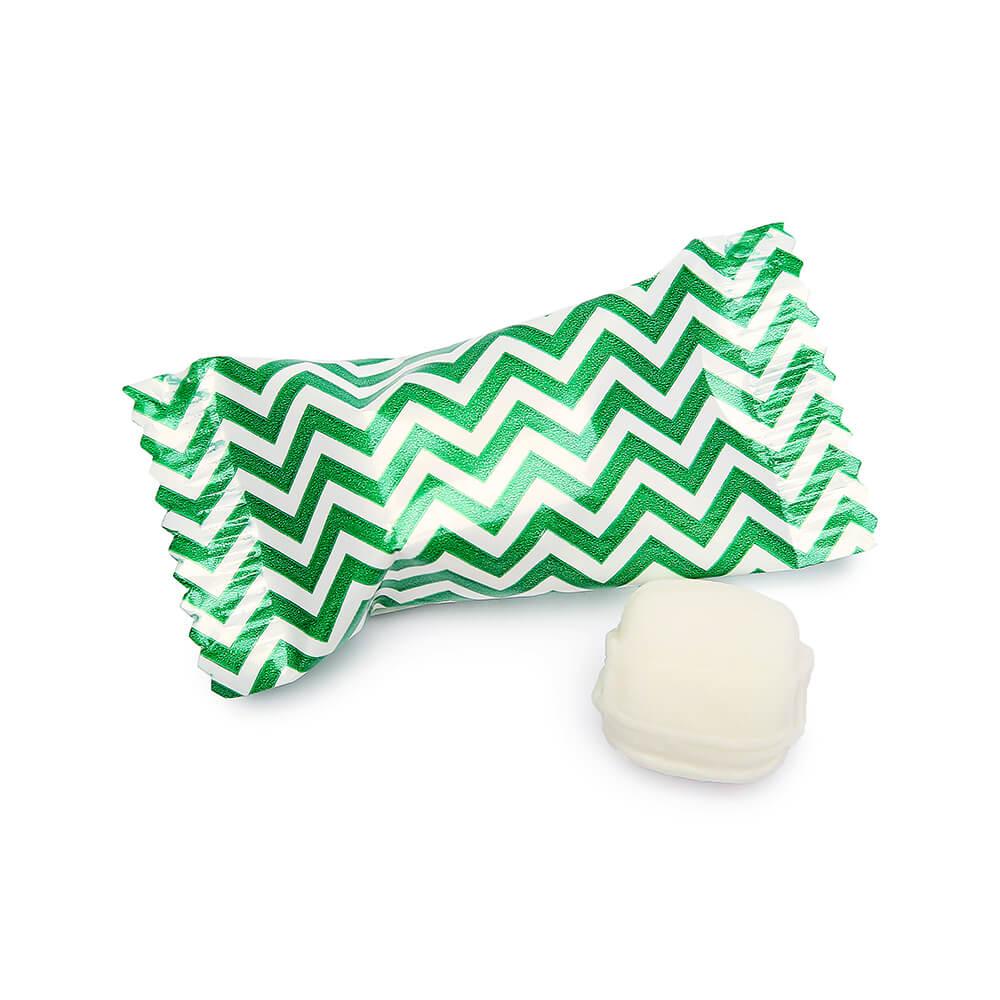 Green Chevron Stripe Wrapped Butter Mint Creams: 300-Piece Case - Candy Warehouse