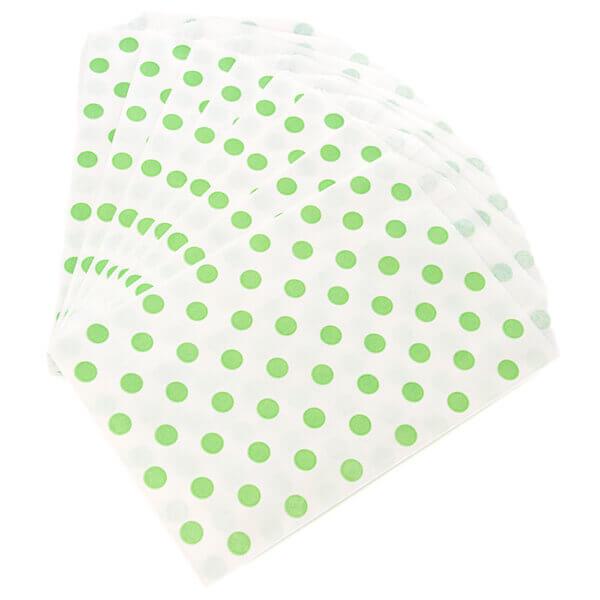 Green Polka Dot Candy Bags: 25-Piece Pack - Candy Warehouse