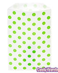 Green Polka Dot Candy Bags: 25-Piece Pack