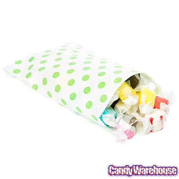 Green Polka Dot Candy Bags: 25-Piece Pack - Candy Warehouse