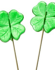 Green Shamrock 4-Leaf Clover Lollipops: 12-Piece Bag - Candy Warehouse