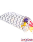 Grey Chevron Stripe Candy Bags: 25-Piece Pack - Candy Warehouse