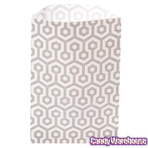 Grey Honeycomb Candy Bags: 25-Piece Pack - Candy Warehouse