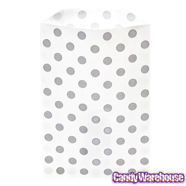 Grey Polka Dot Candy Bags: 25-Piece Pack - Candy Warehouse