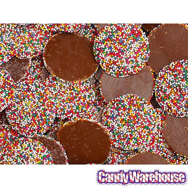 Guittard Milk Chocolate Wafers with Colored Nonpareils: 5LB Bag - Candy Warehouse