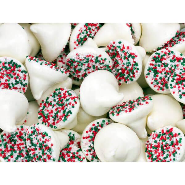 Guittard White Mint Chocolate Christmas Nonpareils Candy Drops: 5LB Bag - Candy Warehouse