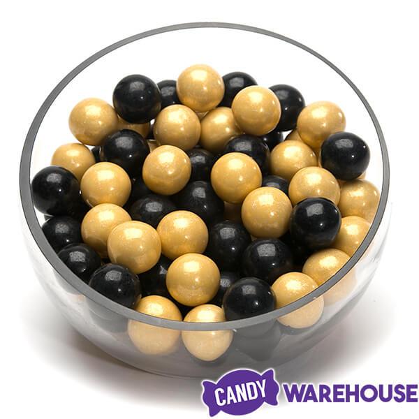 Gumballs Color Combo - Gold and Black: 4LB Box - Candy Warehouse