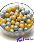 Gumballs Color Combo - Gold and Silver: 4LB Box - Candy Warehouse