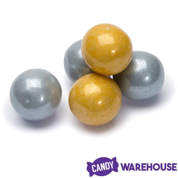 Gumballs Color Combo - Gold and Silver: 4LB Box - Candy Warehouse