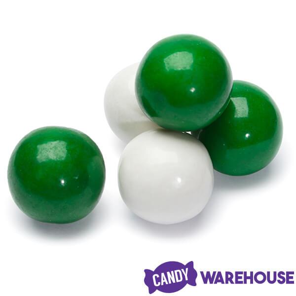 Gumballs Color Combo - Green and White: 4LB Box - Candy Warehouse