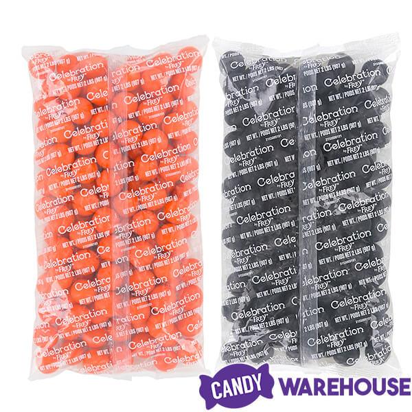 Gumballs Color Combo - Orange and Black: 4LB Box - Candy Warehouse