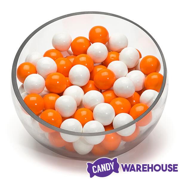 Gumballs Color Combo - Orange and White: 4LB Box - Candy Warehouse