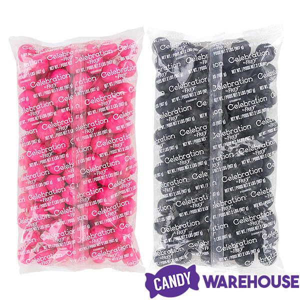 Gumballs Color Combo - Pink and Black: 4LB Box - Candy Warehouse