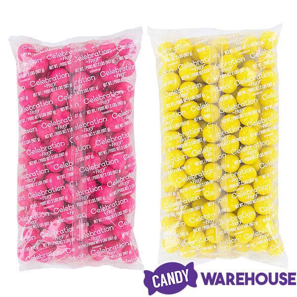 Gumballs Color Combo - Pink and Yellow: 4LB Box - Candy Warehouse