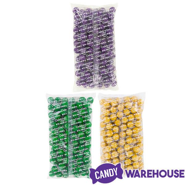 Gumballs Color Combo - Purple, Green and Gold: 6LB Box - Candy Warehouse