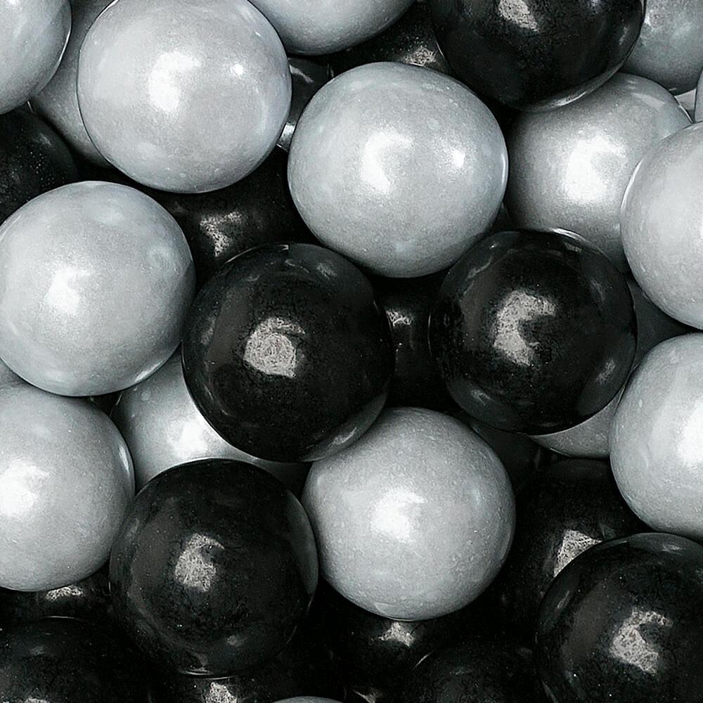 Gumballs Color Combo - Silver and Black: 4LB Box - Candy Warehouse