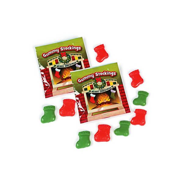 Gummy Christmas Stockings Candy Packs: 18-Piece Bag