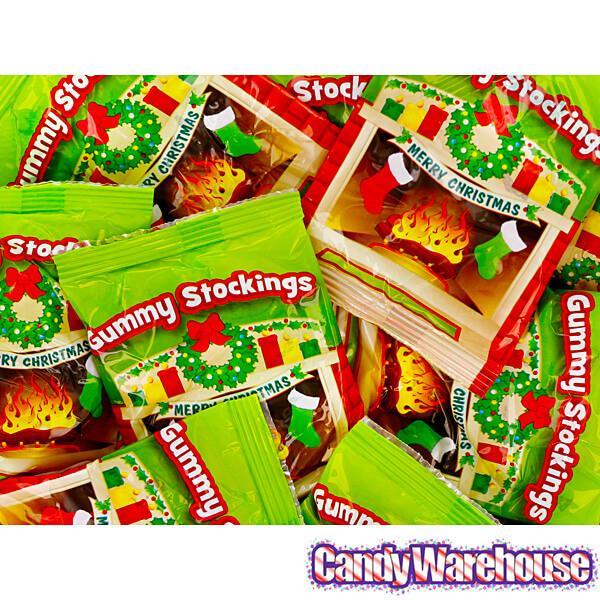 Gummy Christmas Stockings Candy Packs: 18-Piece Bag