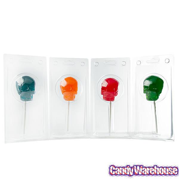 Gummy Skulls on a Stick Assortment: 4-Piece Box