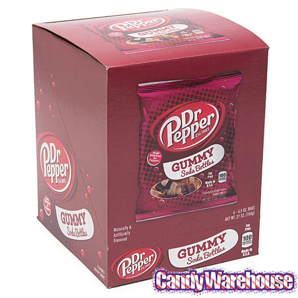 Gummy Soda Bottles Candy Bags - Dr. Pepper: 6-Piece Display