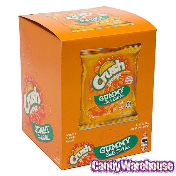 Gummy Soda Bottles Candy Bags - Orange Crush: 6-Piece Display - Candy Warehouse