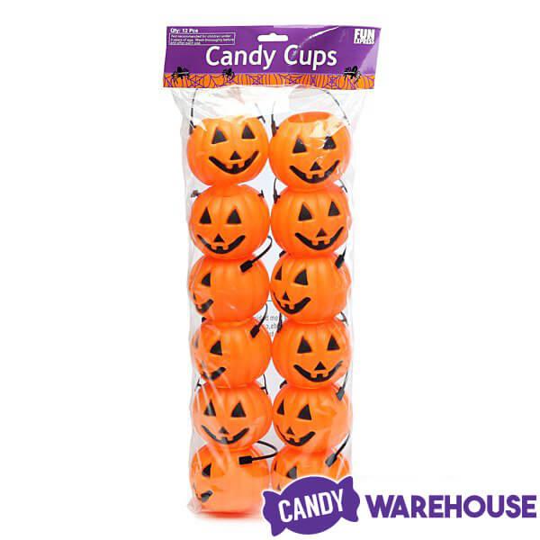 Halloween Plastic Pumpkin Candy Cups: 12-Piece Set - Candy Warehouse