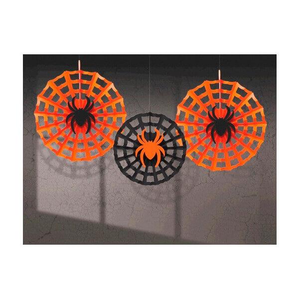 Halloween Spider Web Fans: Set of 3 - Candy Warehouse