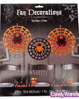 Halloween Spider Web Fans: Set of 3