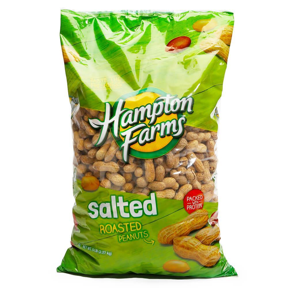 Hampton Farms Salted and Roasted Peanuts: 5LB Bag - Candy Warehouse