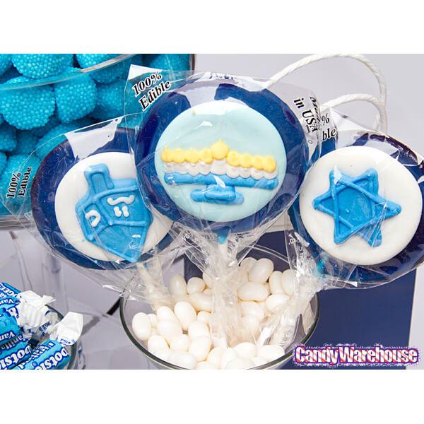 Hanukkah Hard Candy Lollipops: 12-Piece Pack - Candy Warehouse