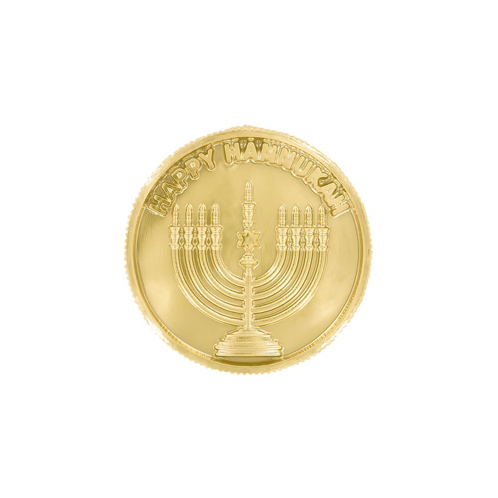 Happy Hanukkah Milk Chocolate Giant Gelt: 8.65-Ounce Coin - Candy Warehouse