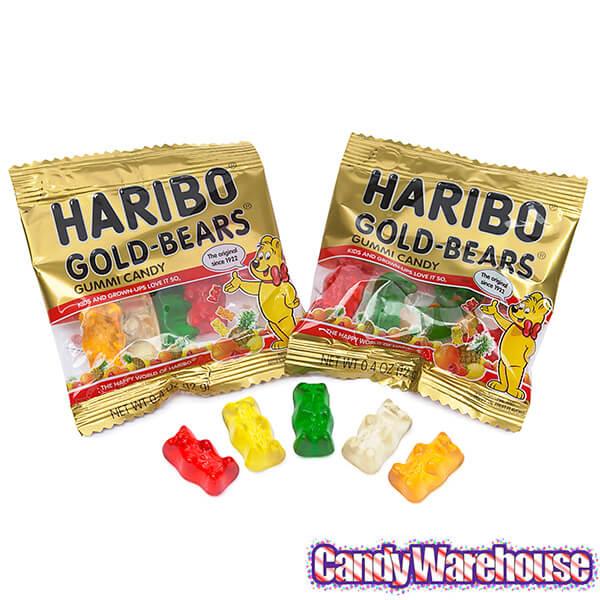 Haribo Gold-Bears Gummy Bears 0.4-Ounce Packs: 54-Piece Tub - Candy Warehouse