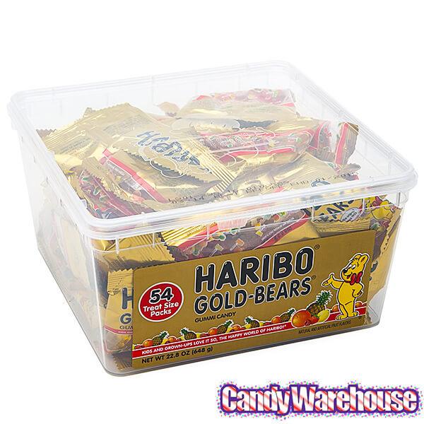 Haribo Gold-Bears Gummy Bears 0.4-Ounce Packs: 54-Piece Tub - Candy Warehouse