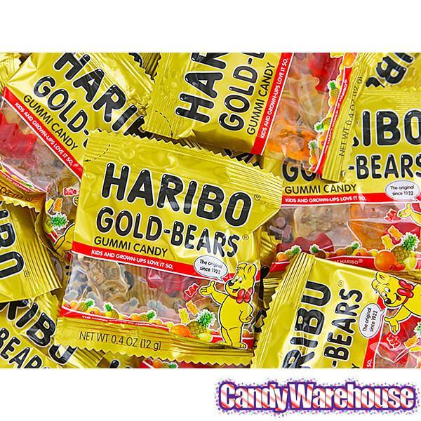 Haribo Gold-Bears Gummy Bears 0.4-Ounce Packs: 54-Piece Tub - Candy Warehouse