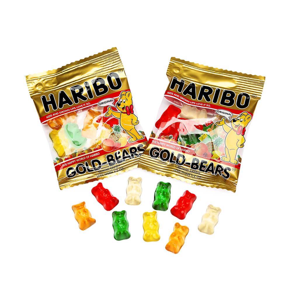 Haribo Gold-Bears Mini Gummy Bears 0.4-Ounce Packs: 24-Piece Bag - Candy Warehouse