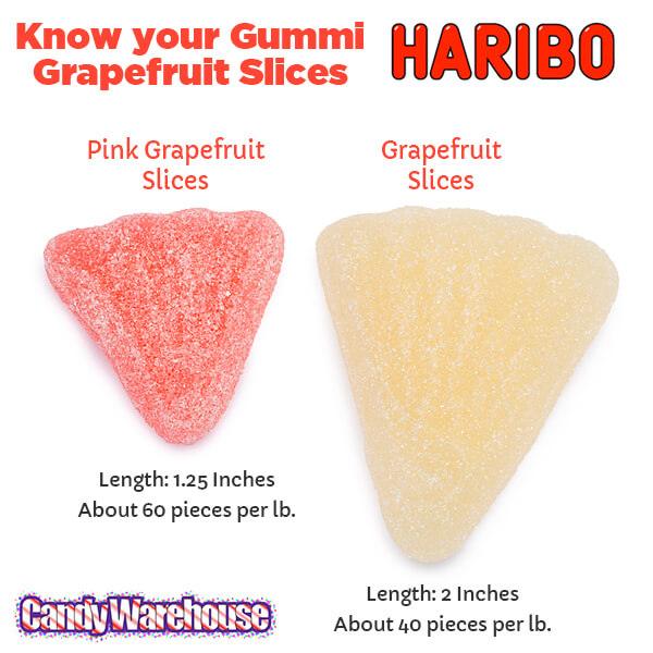 Haribo Gummy Pink Grapefruit Slices: 5LB Bag - Candy Warehouse