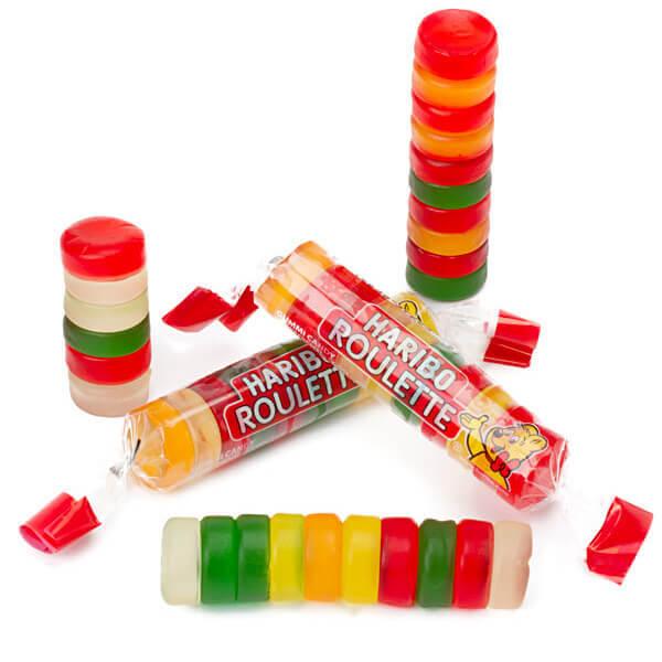 Haribo Roulette Gummy Candy Rolls: 36-Piece Box - Candy Warehouse