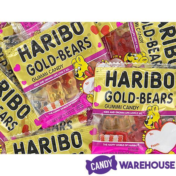 Haribo Valentine Gold-Bears Gummy Bears Candy Fun Packs: 45-Piece Bag - Candy Warehouse