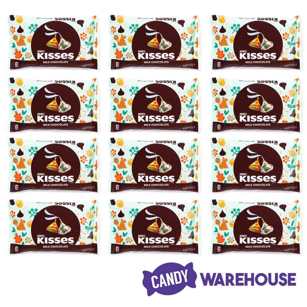 Hershey Kisses Autumn Foiled Milk Chocolate Halloween Candy Bags: 12-Pack Box - Candy Warehouse