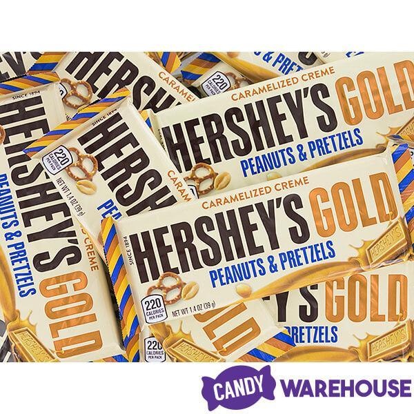 Hershey's Gold with Peanuts and Pretzels Candy Bars: 24-Piece Box - Candy Warehouse