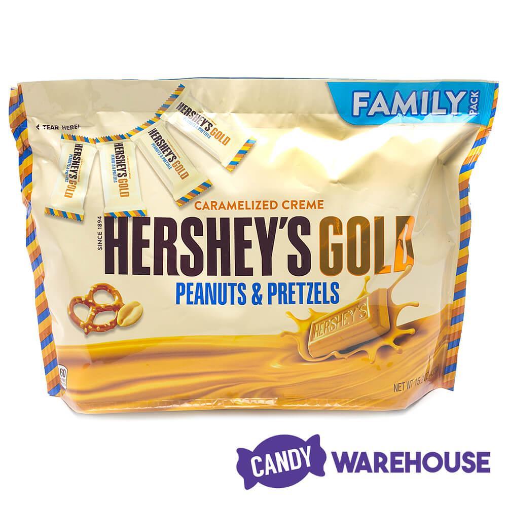 Hershey's Gold with Peanuts and Pretzels Snack Size Candy Bars: 42-Piece Bag - Candy Warehouse