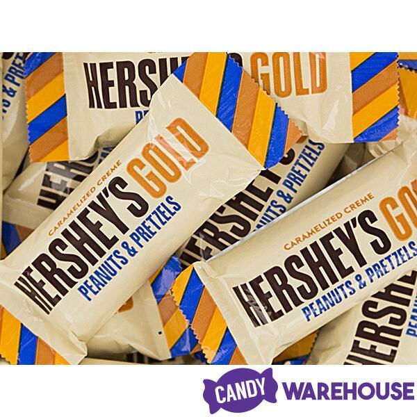 Hershey's Gold with Peanuts and Pretzels Snack Size Candy Bars: 42-Piece Bag - Candy Warehouse