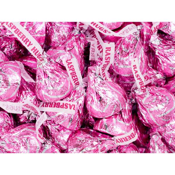 Hershey's Hugs Pink Foiled Raspberry Chocolate Candy: 60-Piece Bag - Candy Warehouse