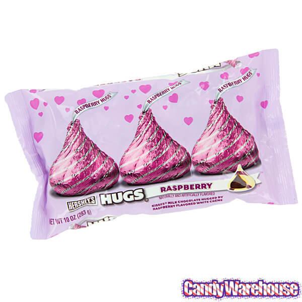 Hershey's Hugs Pink Foiled Raspberry Chocolate Candy: 60-Piece Bag - Candy Warehouse