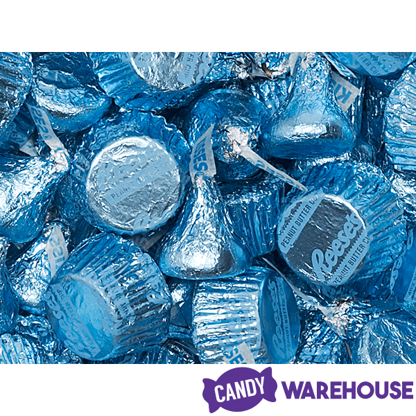 Hershey's Kisses and Reese's Peanut Butter Cups Miniatures Bulk Candy - Blue: 31-Ounce Bag - Candy Warehouse